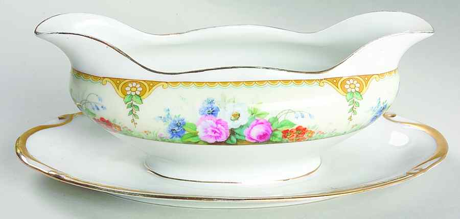 Valeria Gravy Boat with Attached Underplate by Diana China-1