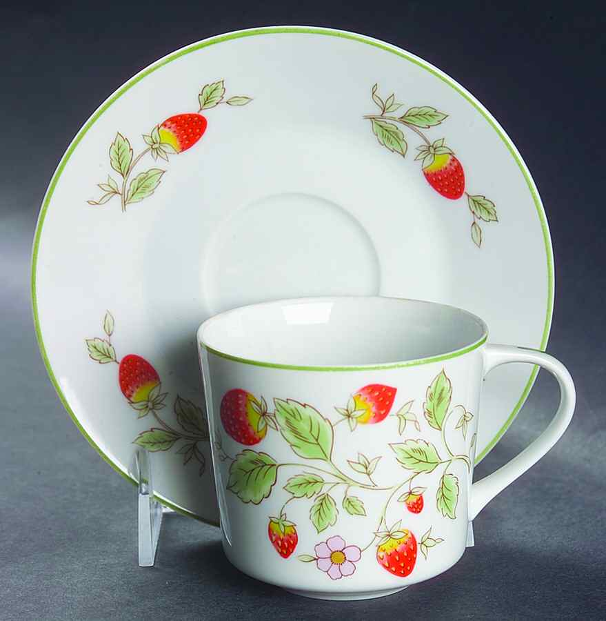 Berry Patch Flat Cup & Saucer Set by Dolphin-1