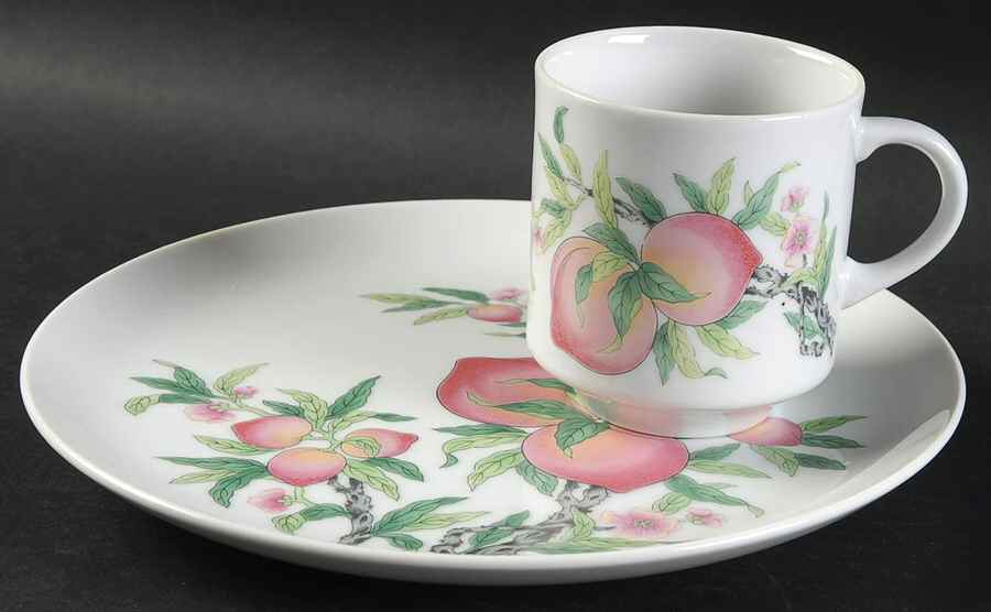 Mandarin Snack Plate & Cup Set by Dolphin-1