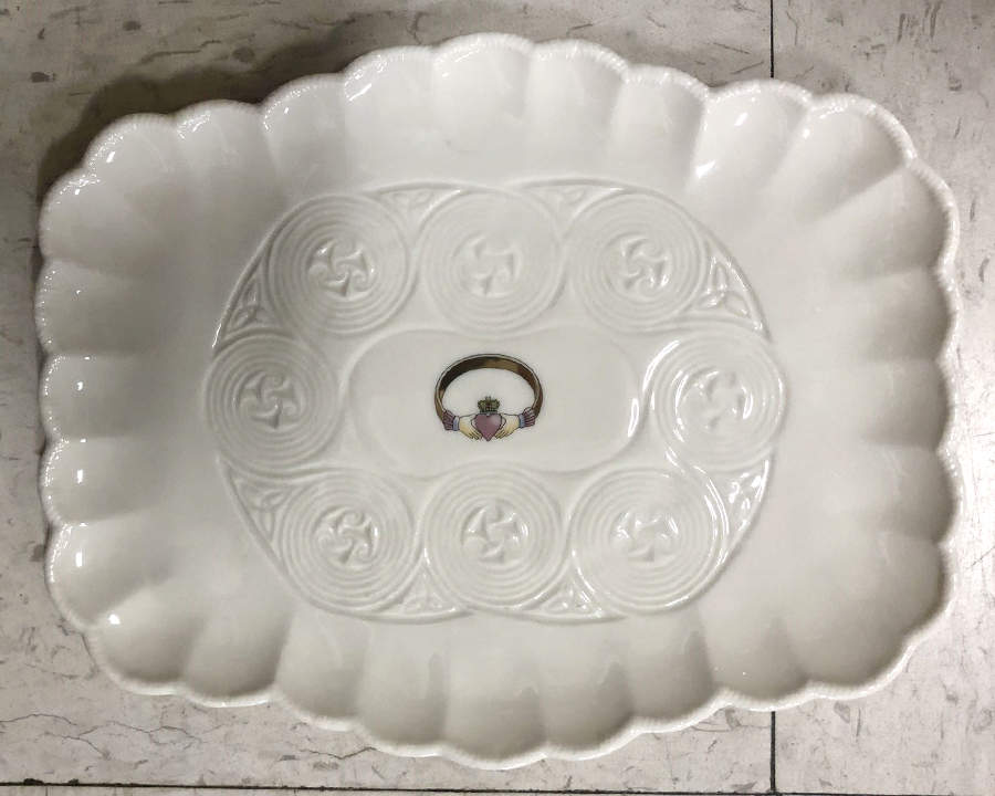 Claddagh 9" Rectangular Tray by Donegal Parian-1