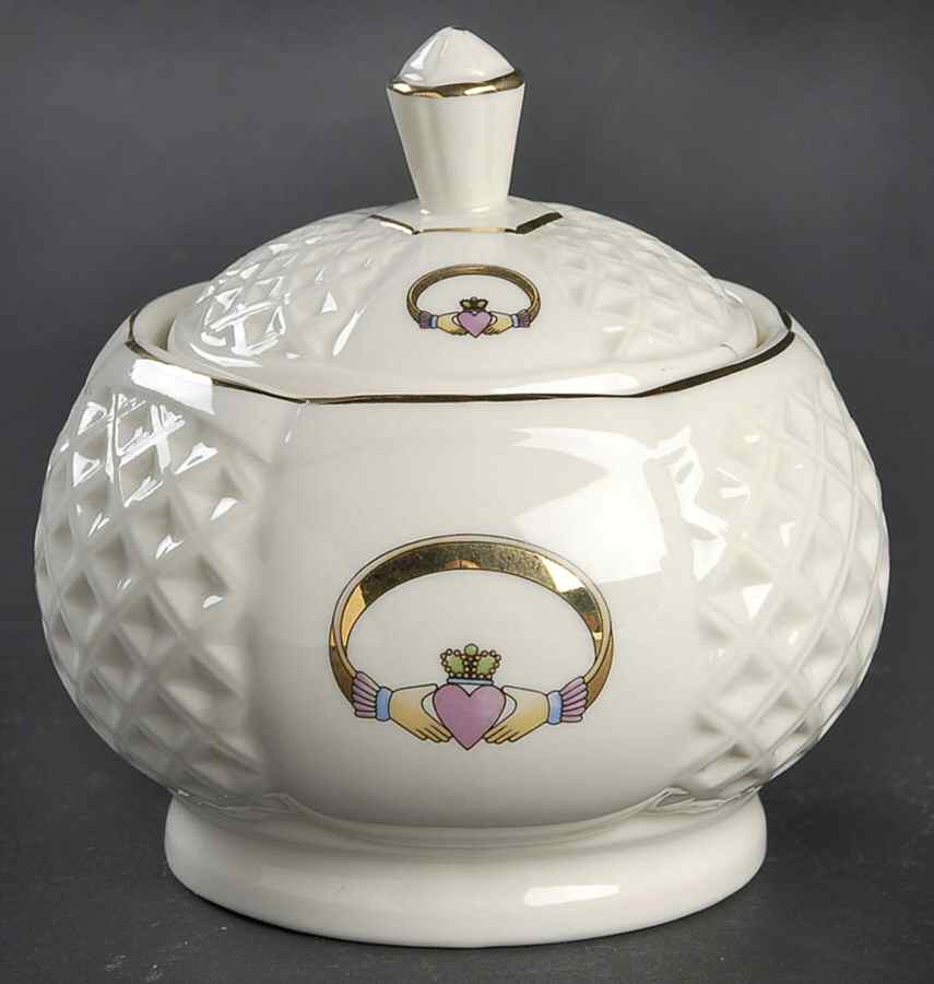 Claddagh Sugar Bowl & Lid by Donegal Parian-1