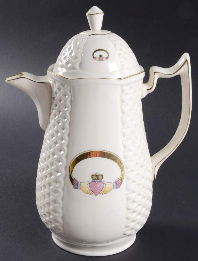 Claddagh Coffee Pot & Lid by Donegal Parian-1