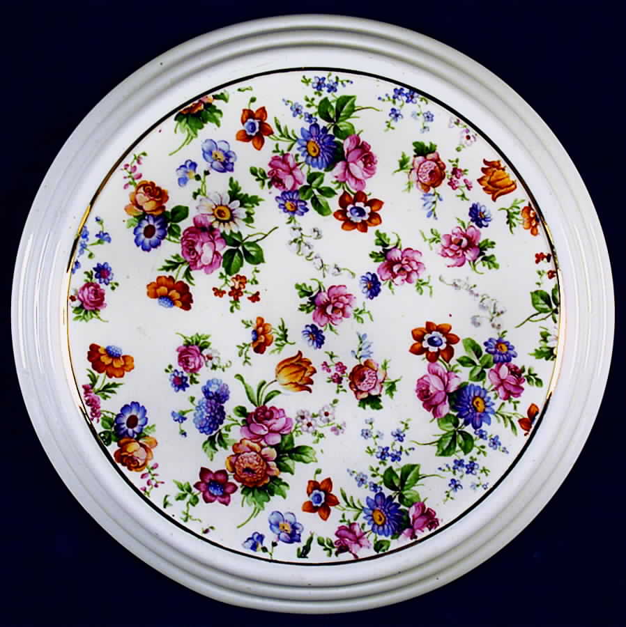 DORSET (CHEERY CHINTZ, GOLD TRIM) Tea Tile by Erphila-1