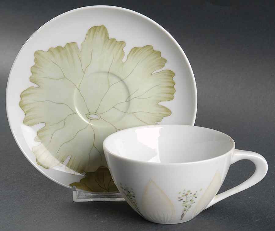 Magnolia Flat Cup & Saucer Set by Dorothy Thorpe-1
