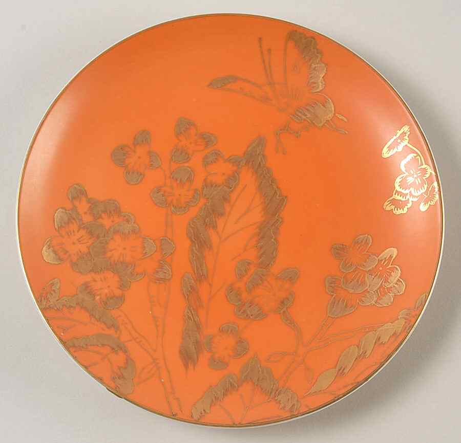 Persimmon Bread & Butter Plate by Dorothy Thorpe-1