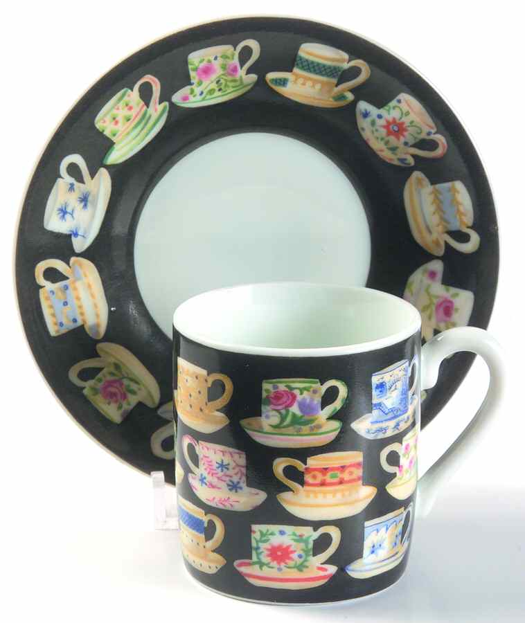 Tea Leaves Flat Demitasse Cup & Saucer Set by Department 56-1