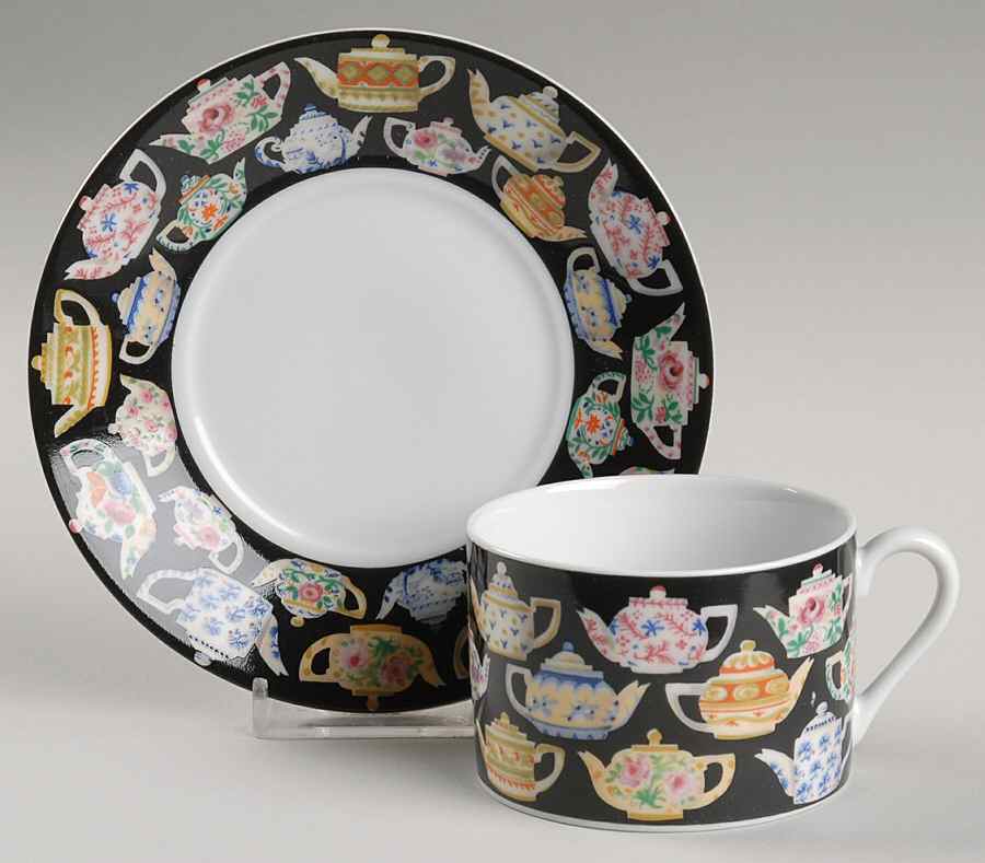 Tea Leaves Flat Cup & Saucer Set by Department 56-1