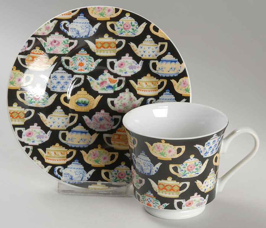 Tea Leaves Footed Cup & Saucer Set by Department 56-1