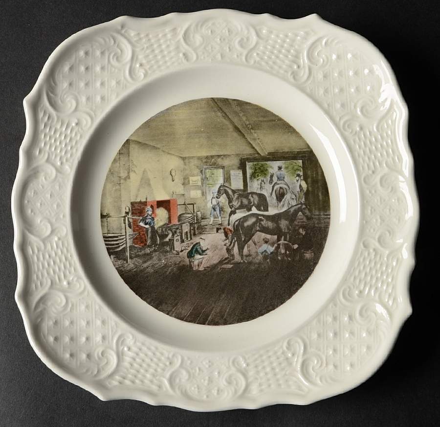 Currier & Ives Square Salad Plate by Delano Studios-1
