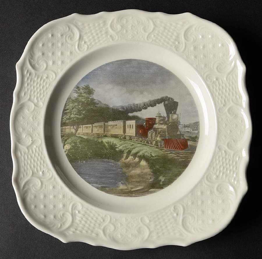 Currier & Ives Square Salad Plate by Delano Studios-1