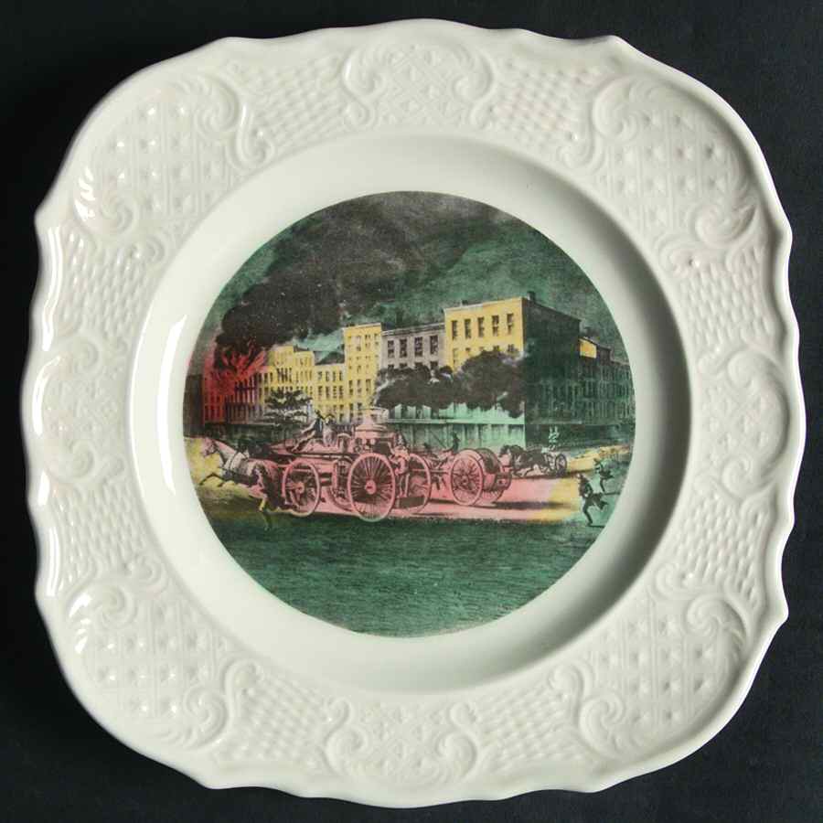 Currier & Ives Square Salad Plate by Delano Studios-1