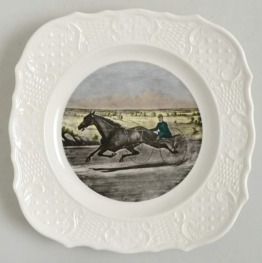 Currier & Ives Square Salad Plate by Delano Studios-1