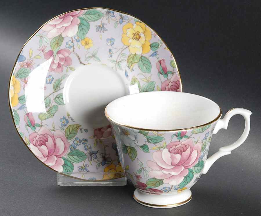 Chelsea Garden Lilac Footed Cup & Saucer Set by Duchess-1