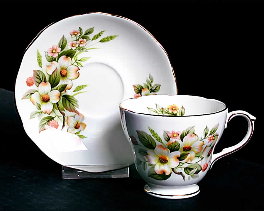 Dogwood Footed Cup & Saucer Set by Duchess-1