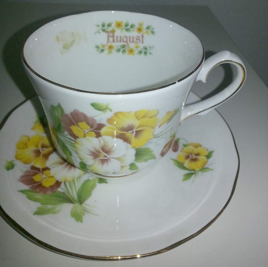 Flower of The Month Footed Cup & Saucer Set by Duchess-1