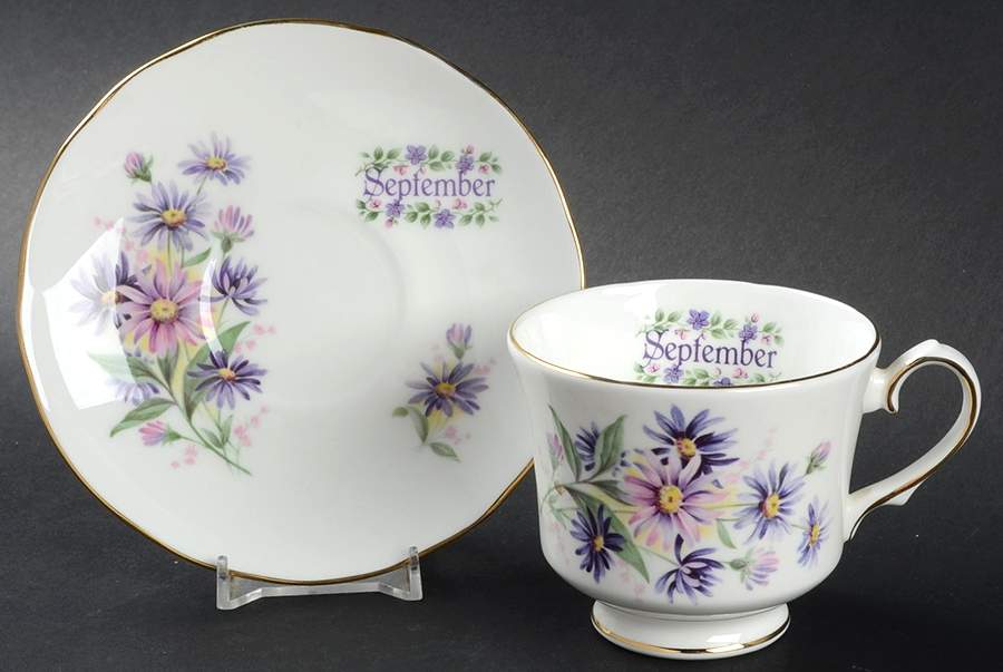 Flower of The Month Footed Cup & Saucer Set by Duchess-1