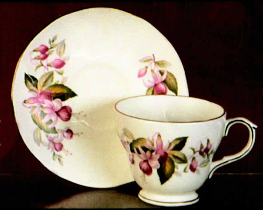 Fuchsia Footed Cup & Saucer Set by Duchess-1