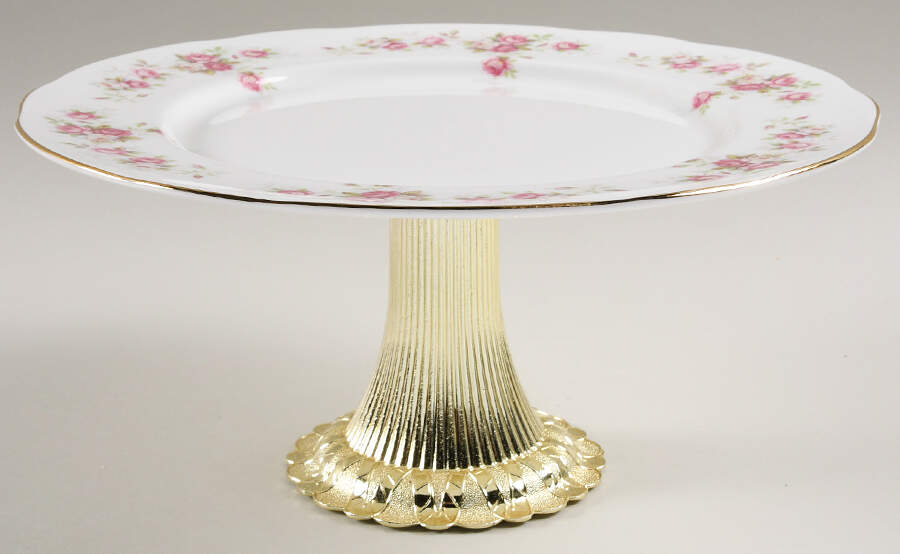 June Bouquet Cake Stand with 4"-5" Metal Pedestal  Hc by Duchess-1