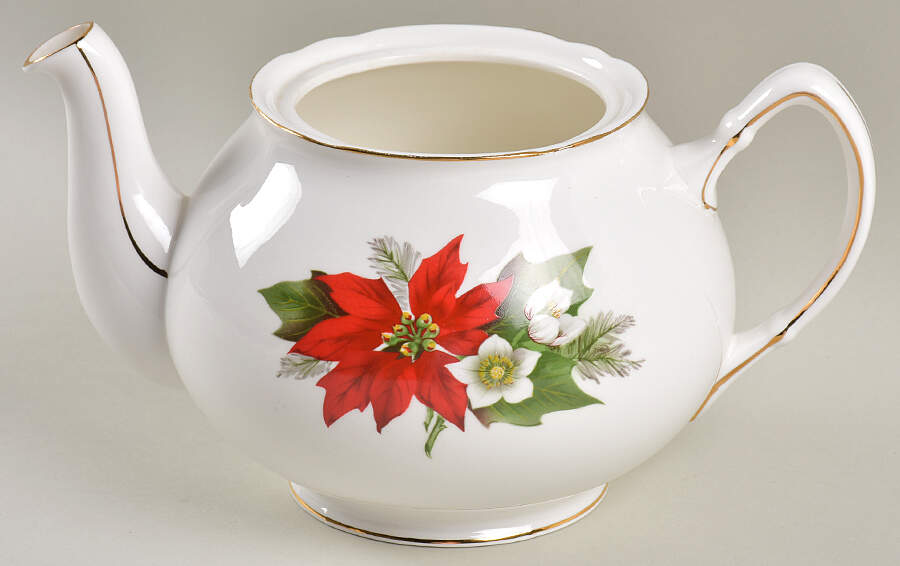 Poinsettia Teapot No Lid by Duchess-1