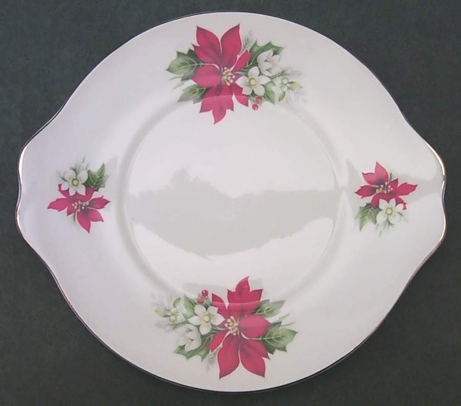 Poinsettia Handled Cake Plate by Duchess-1