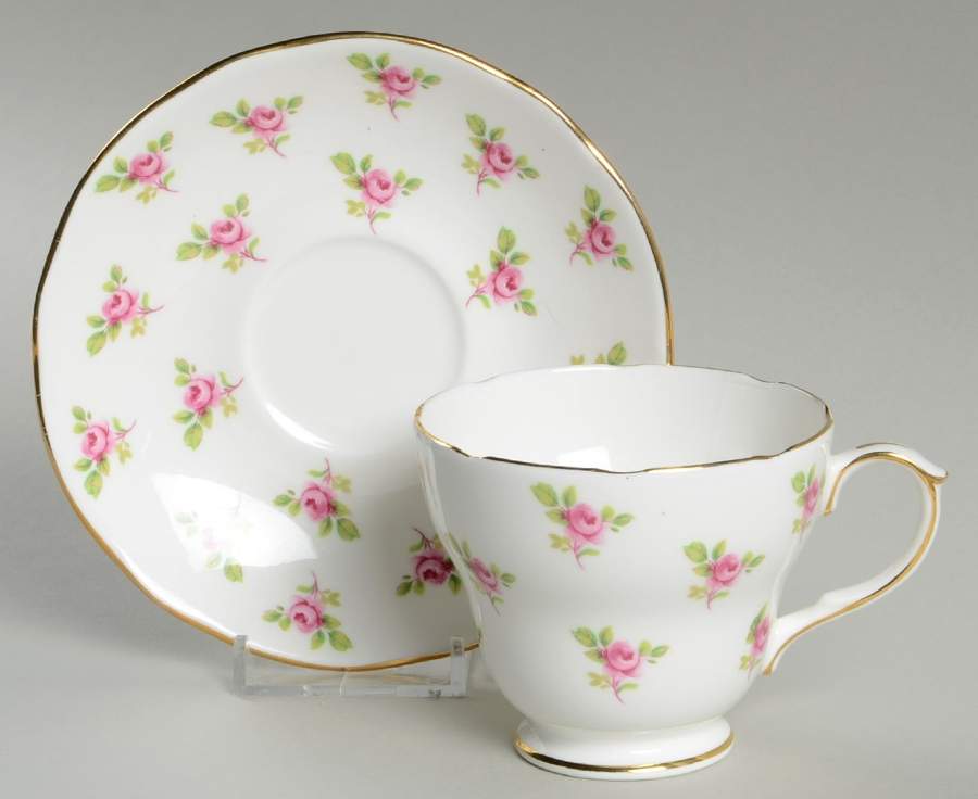 Rosebud Footed Cup & Saucer Set by Duchess-1