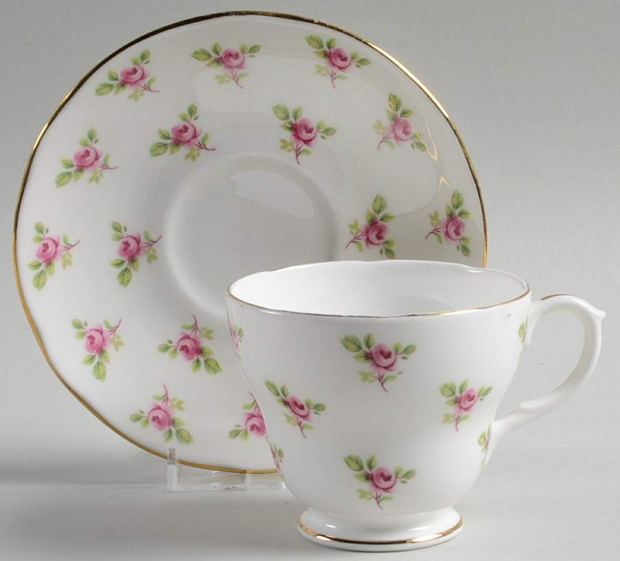 Rosebud Footed Cup & Saucer Set by Duchess-1