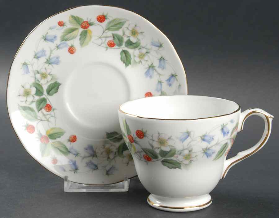 Strawberry Fields Footed Cup & Saucer Set by Duchess-1