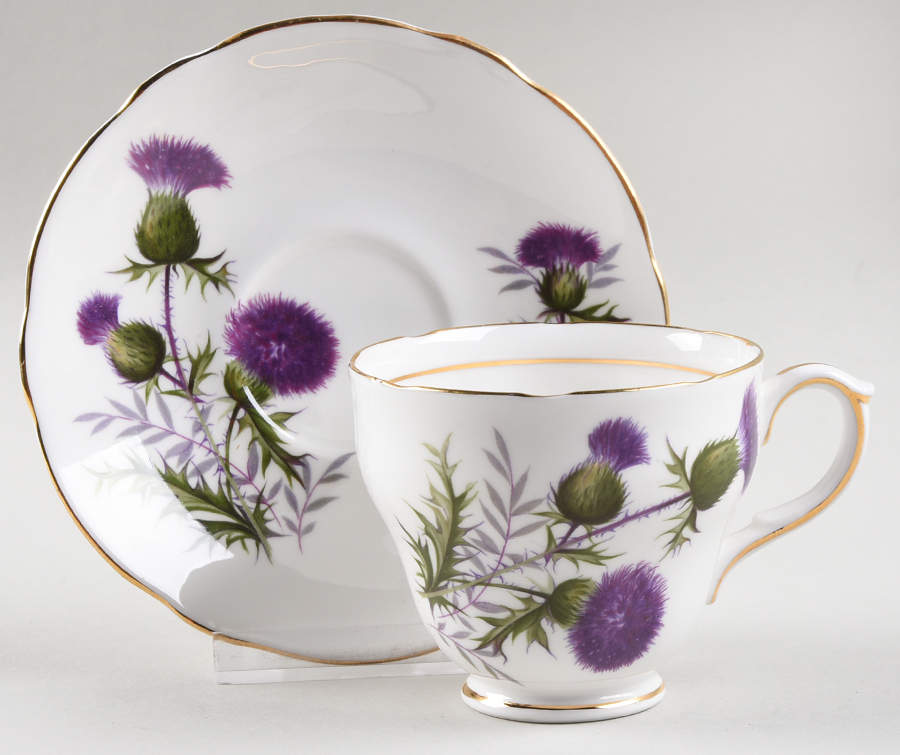Thistle Footed Cup & Saucer Set by Duchess-1