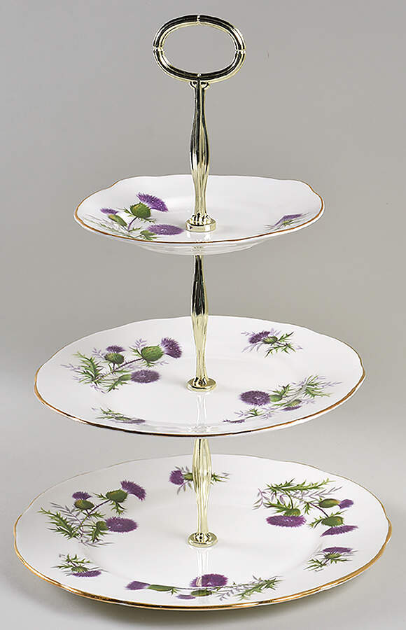 Thistle 13 7/8"-14 1/4" 3-Tiered Serving Tray(DP,SP,BB) HC by Duchess-1