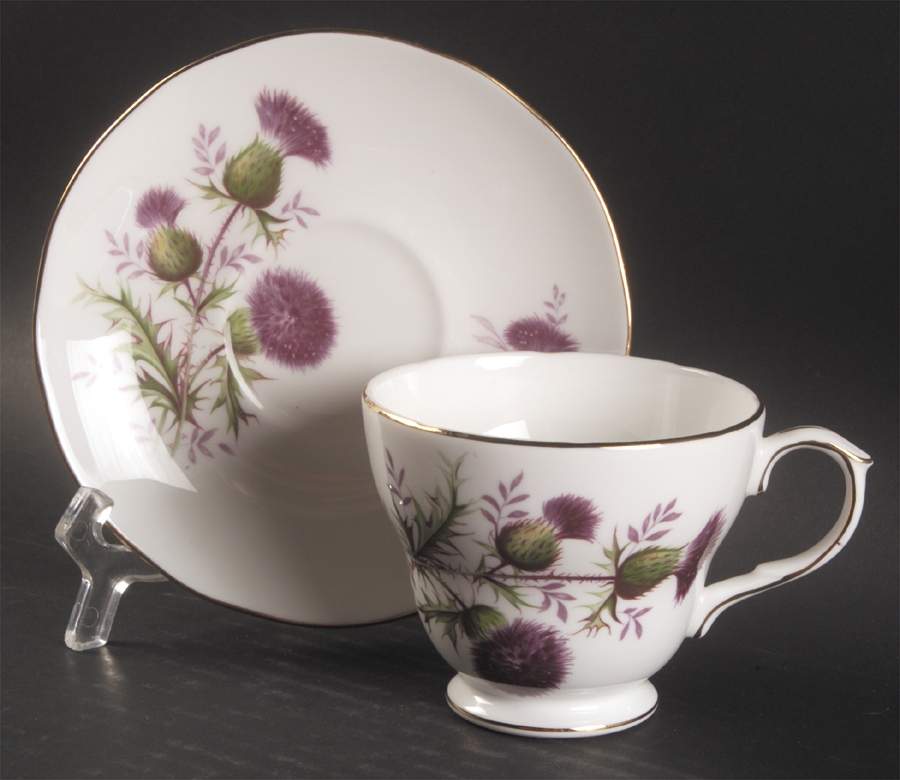 Thistle Footed Cup & Saucer Set by Duchess-1
