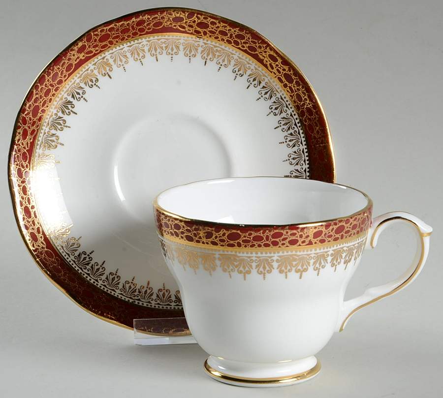 Winchester Red Footed Cup & Saucer Set by Duchess-1