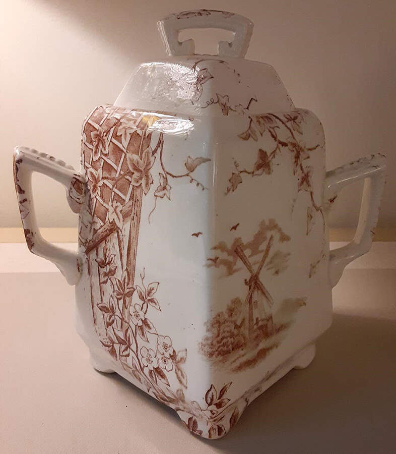 Victor Brown Sugar Bowl & Lid by JH Davis-1