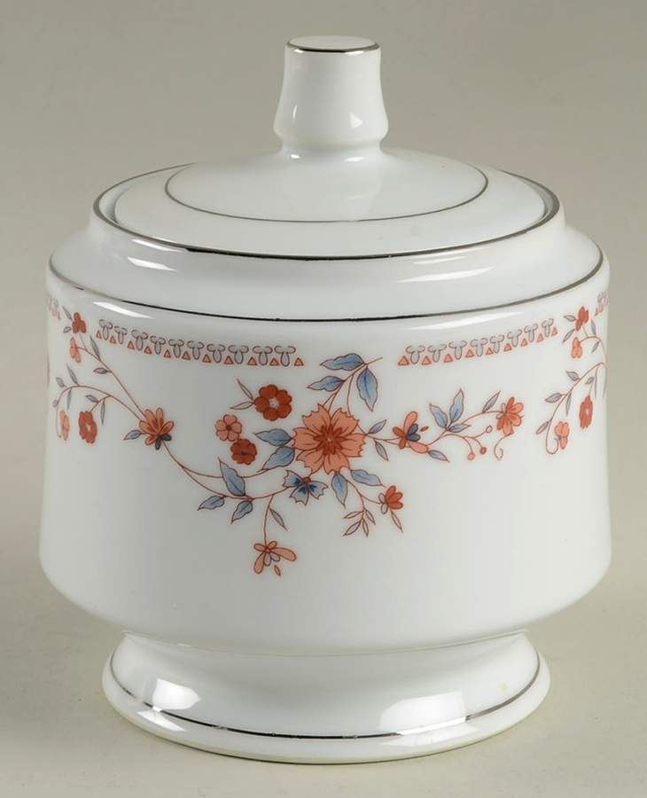 Copenhagen (Platinum, Rim) Sugar Bowl & Lid by Dynasty China-1