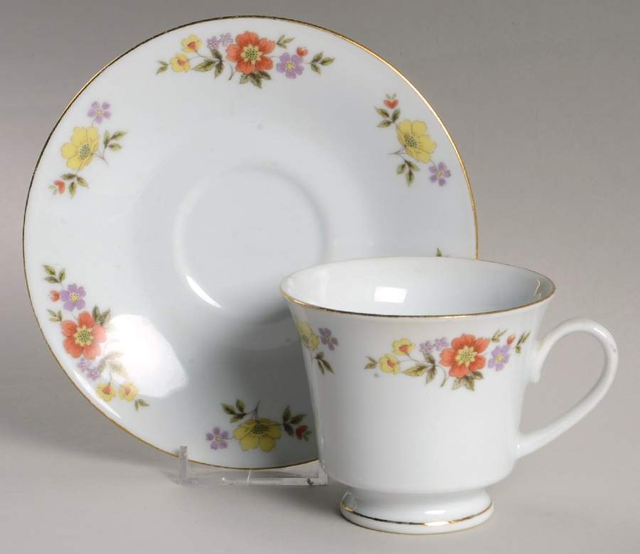 Dalian Footed Cup & Saucer Set by Dynasty China-1