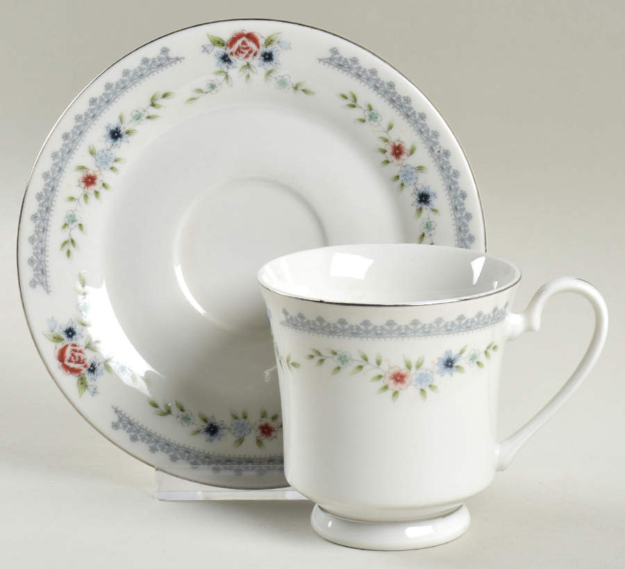 Melody (Rim, No Number) Footed Cup & Saucer Set by Dynasty China-1