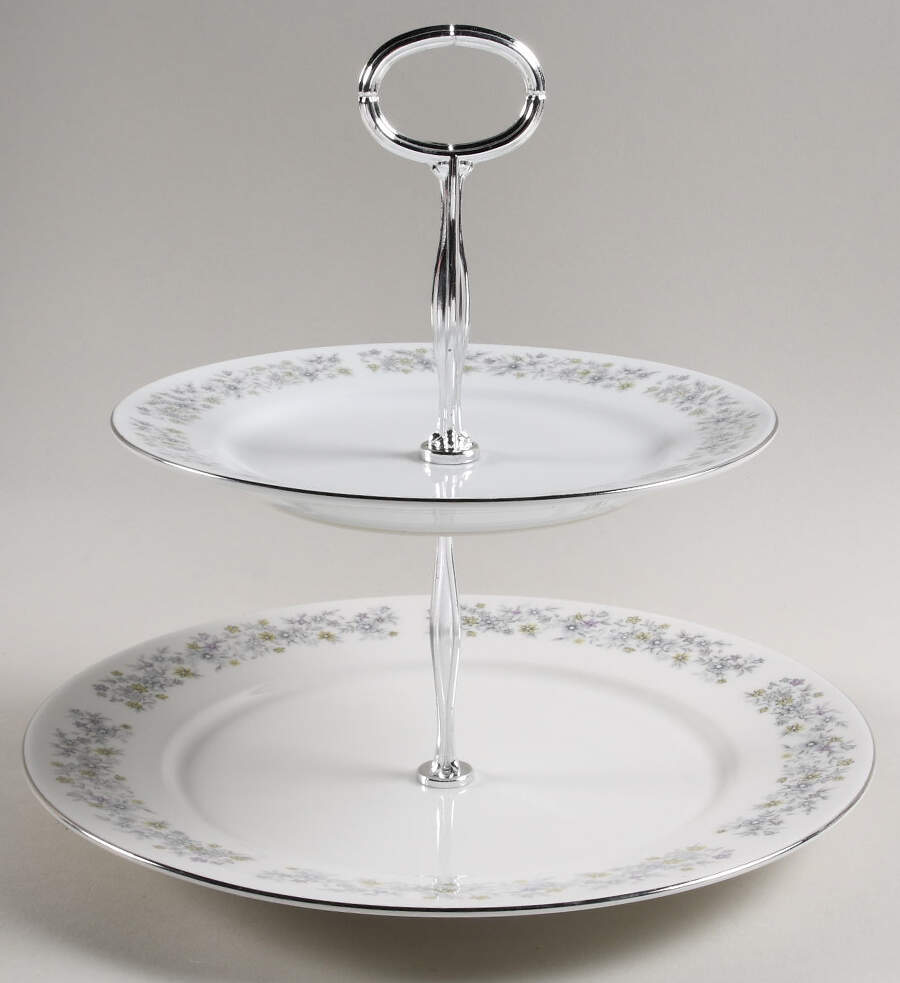Elegance  6 5/8"-10"  2 Tiered Serving Tray (Dp, Sp) HC by Dynasty China-1