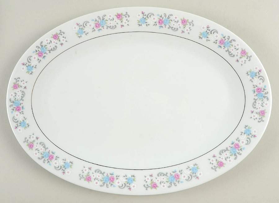 Rapture 14" Oval Serving Platter by Dynasty China-1