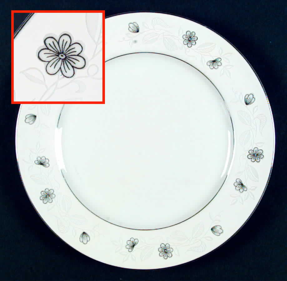 Silver Blossom Dinner Plate by Dynasty China-1
