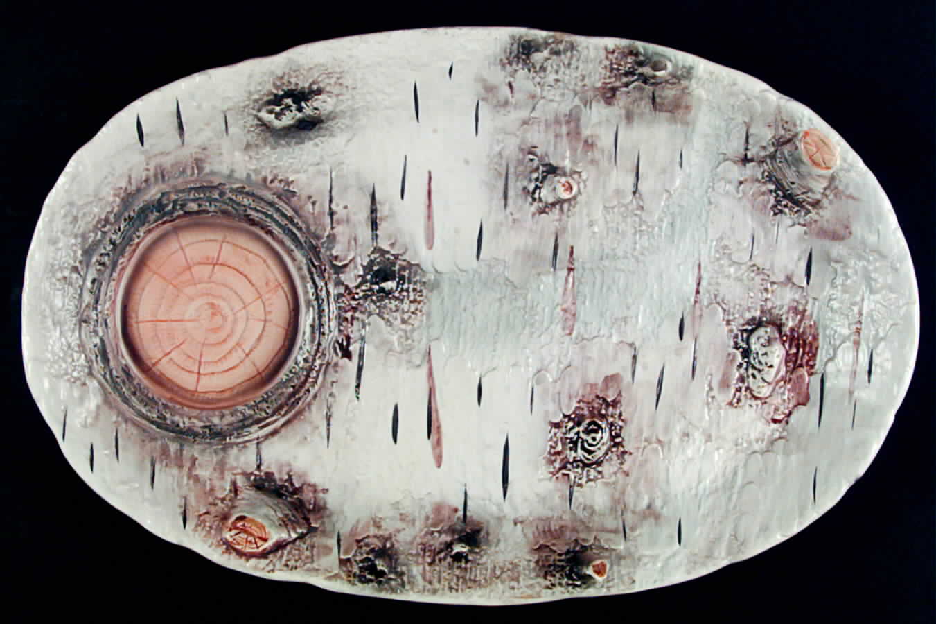 Birch Bark Chip Bowl/Plate for Chip & Dip Set by Department 56-1