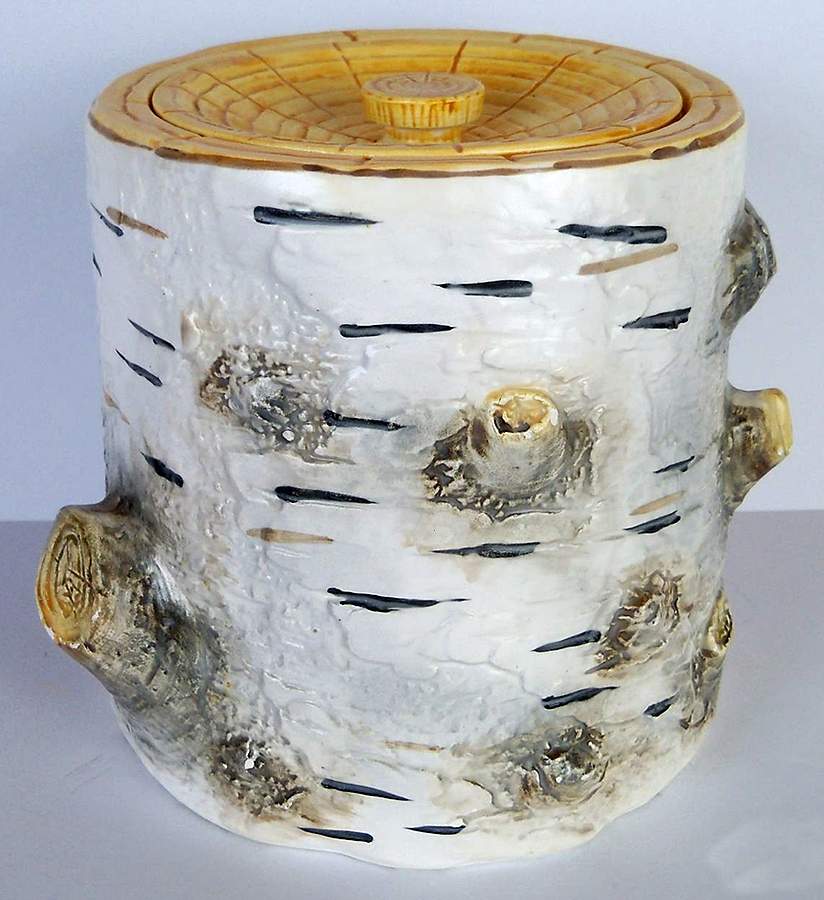 Birch Bark Cookie Jar & Lid by Department 56-1