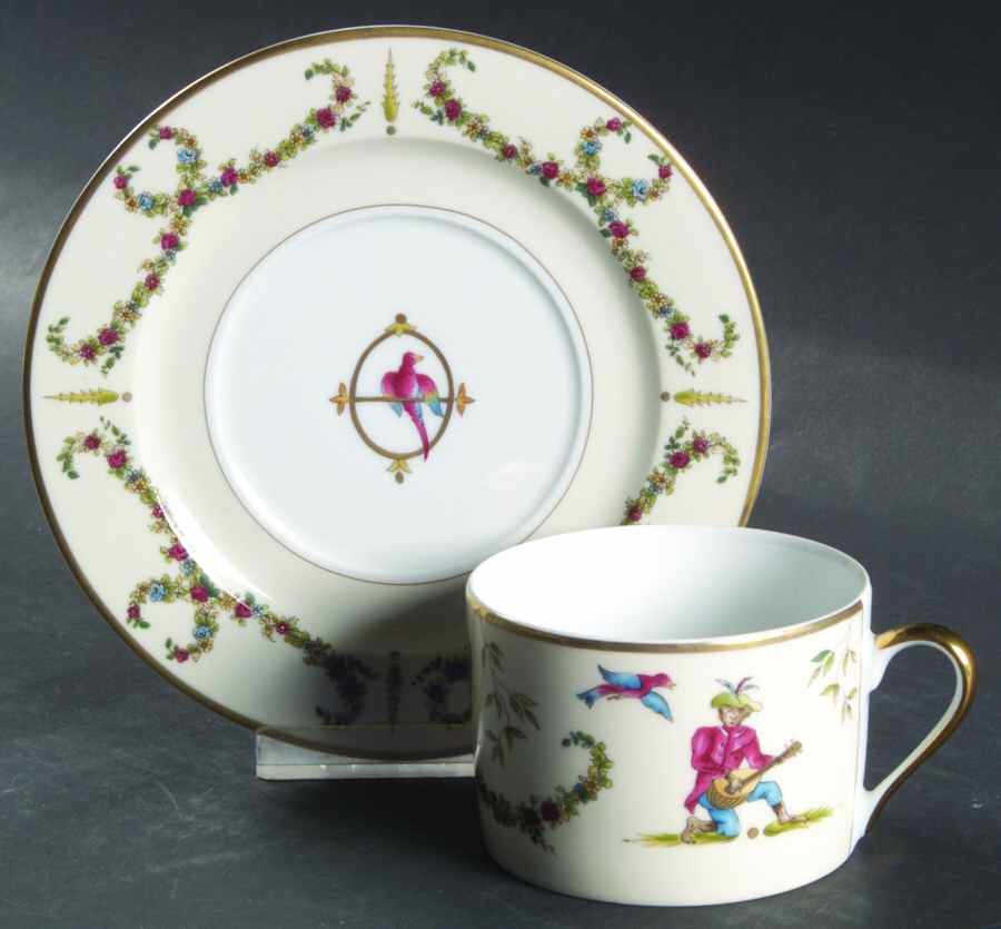 Songes du XVIII Flat Cup & Saucer Set by Philippe Deshoulieres-1