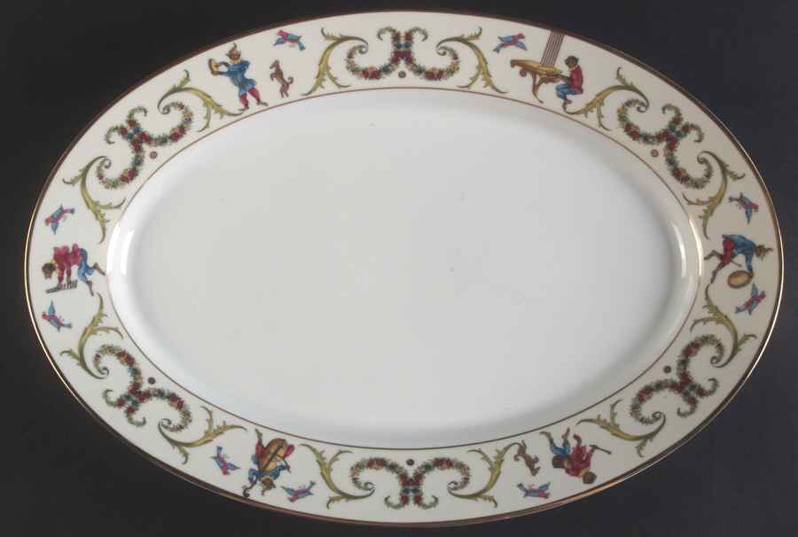Songes du XVIII 16" Oval Serving Platter by Philippe Deshoulieres-1