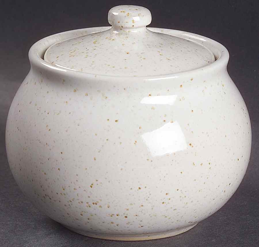 Lindestone Oatmeal (Light) Sugar Bowl & Lid by Dansk-1