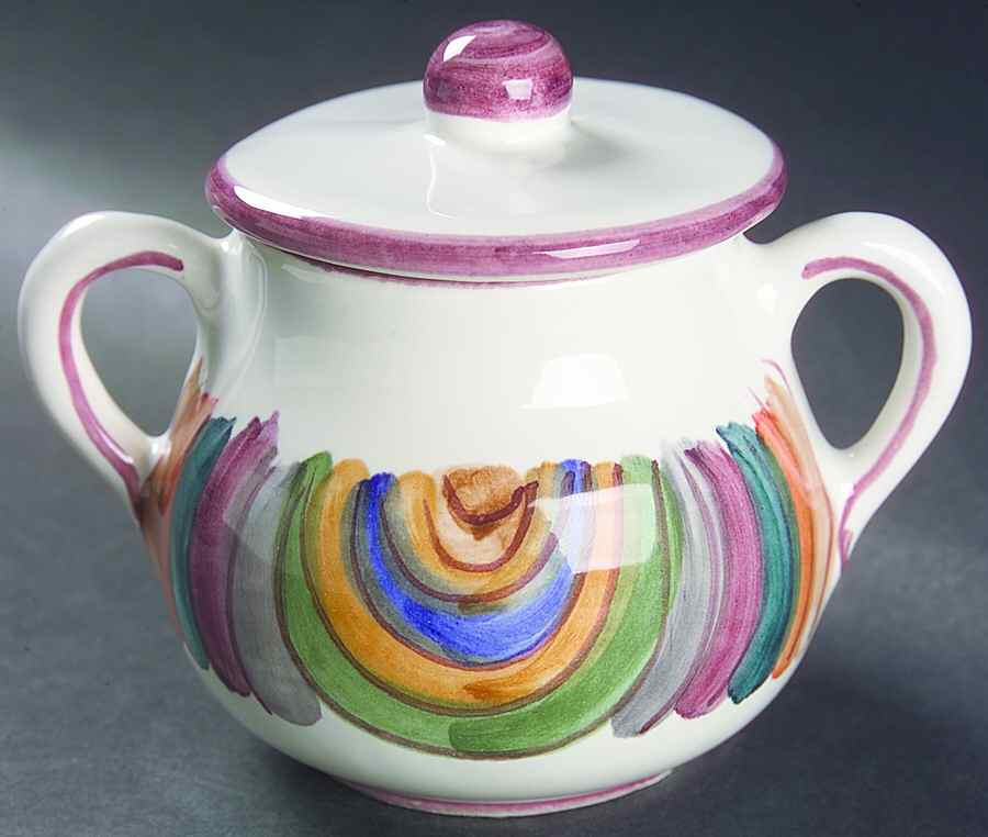 Marmo Sugar Bowl & Lid by Deruta (Italy)-1