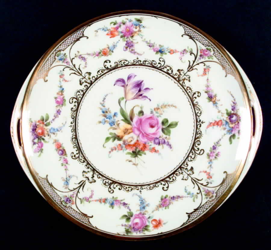 DRE14 Handled Cake Plate by Dresden (German)-1