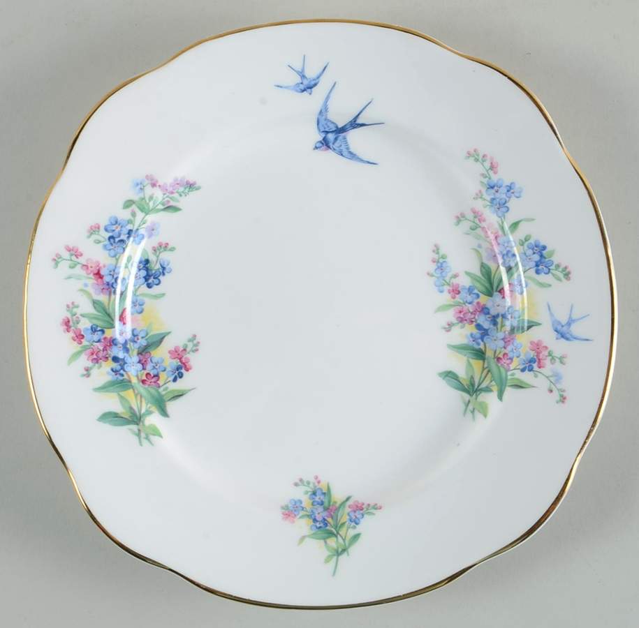 Forget Me Not Square Salad Plate by Duchess-1