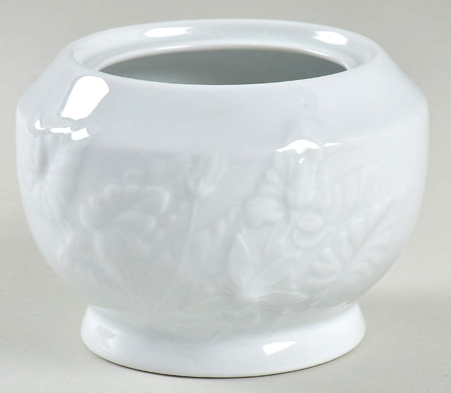 Promenade White Sugar Bowl No Lid by Philippe Deshoulieres-1
