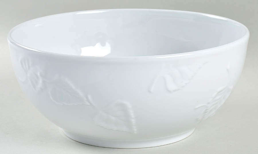 Promenade White 9" Salad Serving Bowl by Philippe Deshoulieres-1