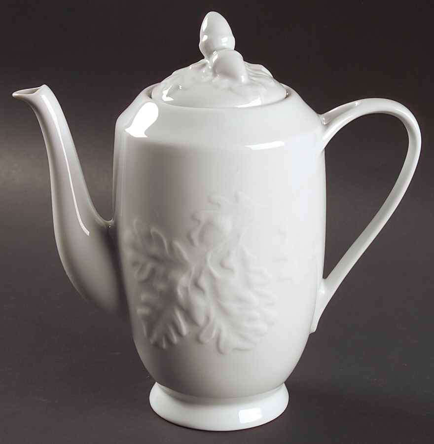 Promenade White Coffee Pot & Lid by Philippe Deshoulieres-1