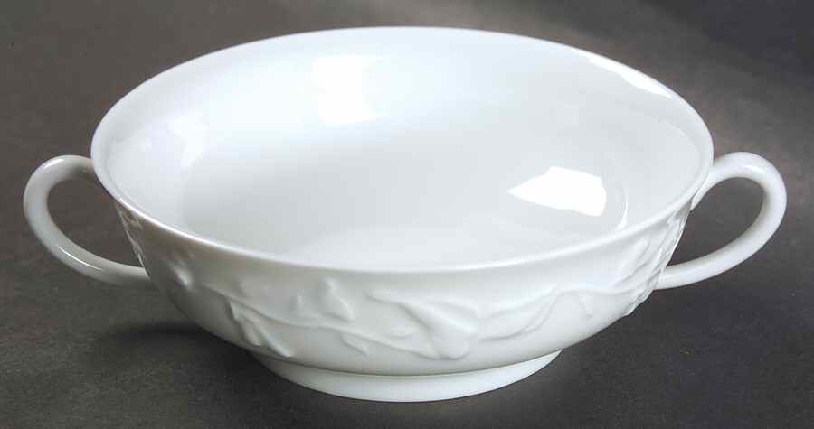 Promenade White Flat Cream Soup Bowl by Philippe Deshoulieres-1
